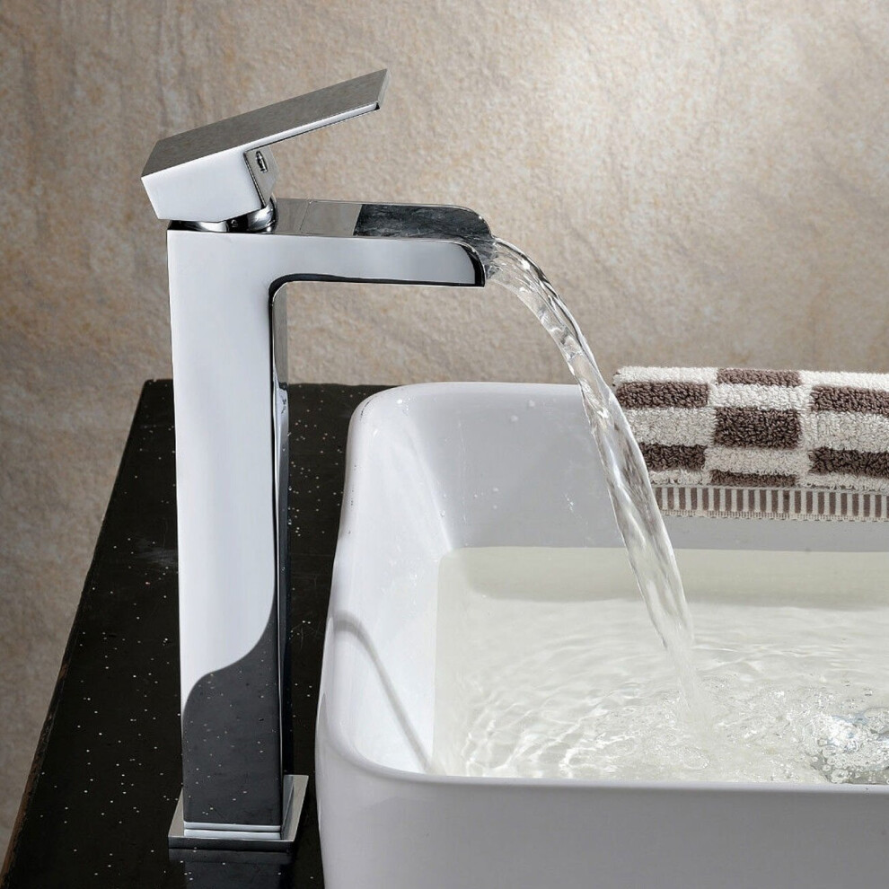 Origin Tall Waterfall Basin Mono Mixer Tap Chrome 5060920923327