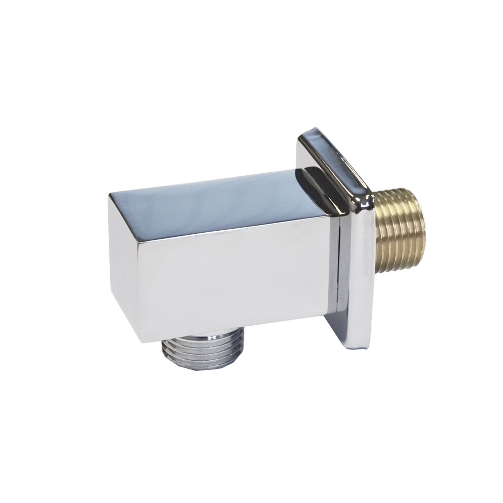 Wall Outlet Square Elbow Hose Connector Chrome