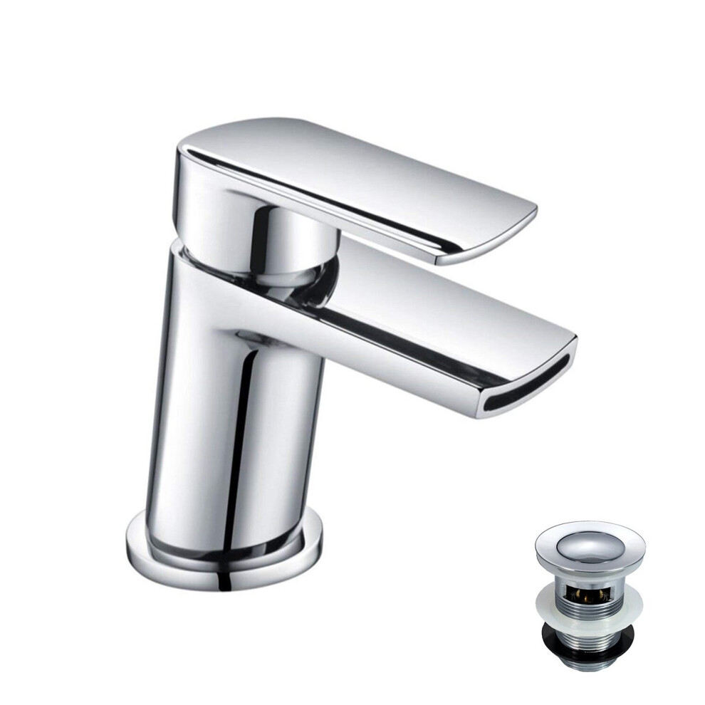 Wilpa Bathroom Waterfall Basin Mixer Tap & Waste Chrome