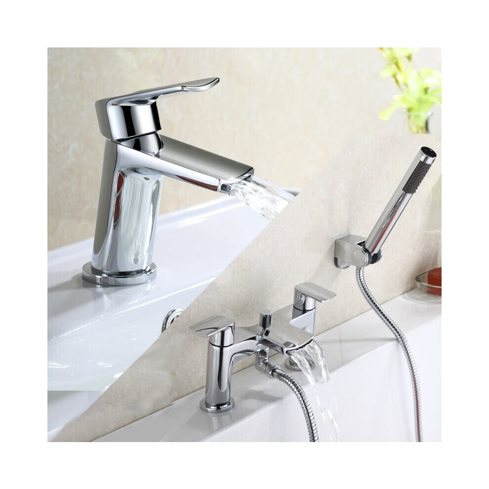 Wilpa Basin Mixer, Bath Shower Mixer Tap & Waste Chrome