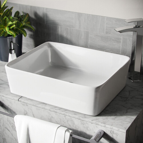 NES Home Leven Cloakroom Rectangle Counter Top Basin Bowl