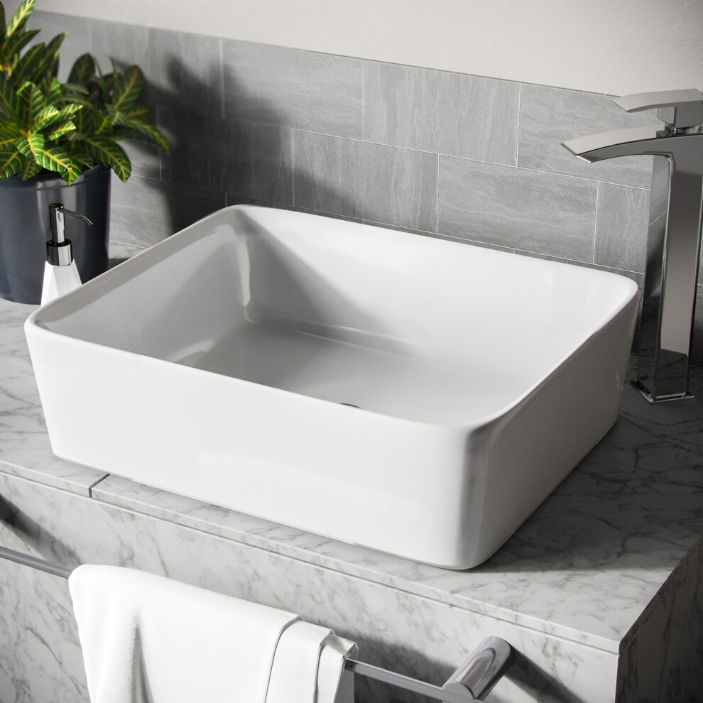 Leven Cloakroom Rectangle Counter Top Basin Bowl 5060920921798