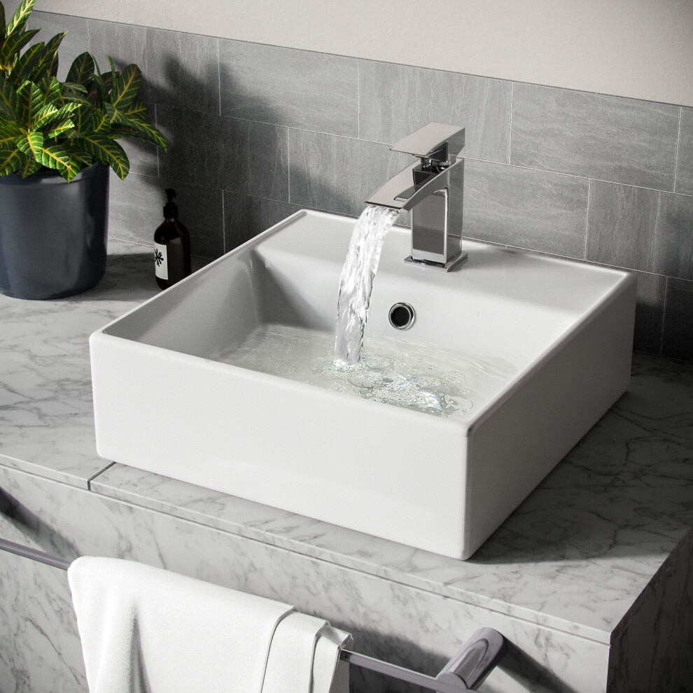Leven 385 X 385Mm Cloakroom Square Counter Top Basin Sink 5060920921736