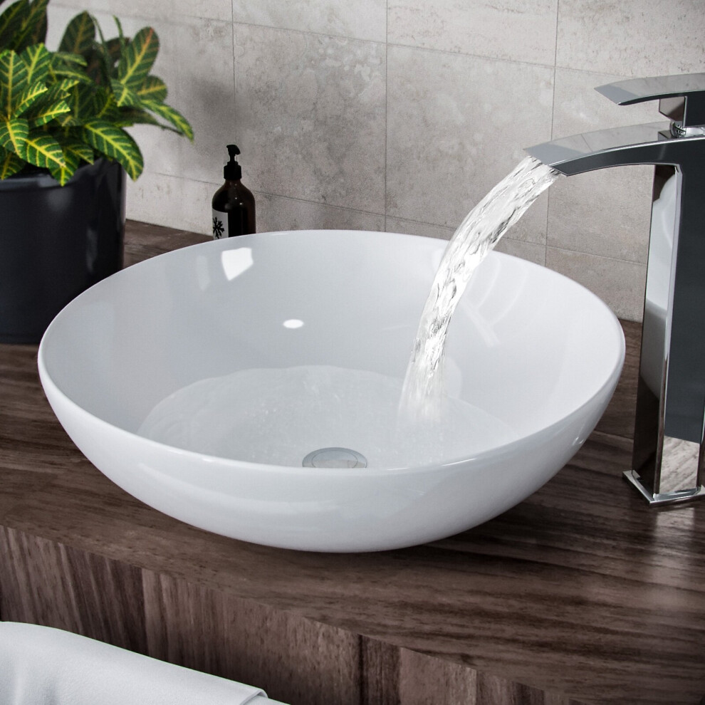 Etive 410mm Round Cloakroom Stand Alone Counter Top Basin Sink Bowl