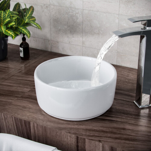 NES Home Etive 310mm Cloakroom Round Counter Top Basin Bowl