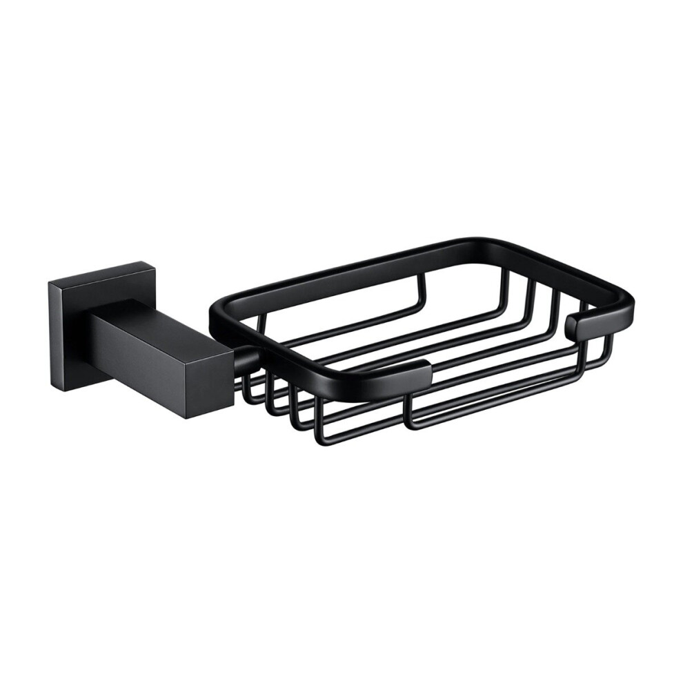 Square Soap Dish and Holder Matte Black