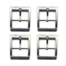 HAND No.22975 Set of 4 Square Metal Buckles for Bags, Belts, Shoes - Gunmetal Tone - 35 x 30 mm