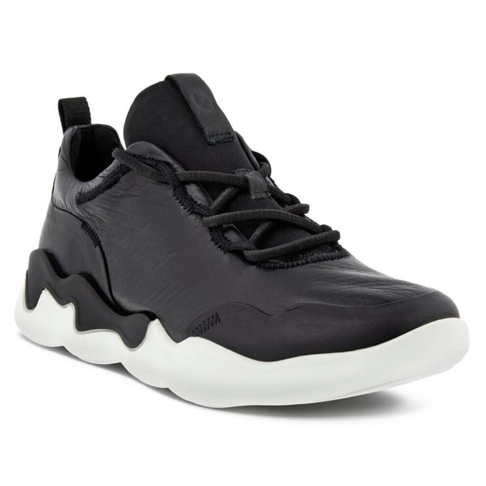 (UK 6.5-7, Black) Ecco Womens Elo Low Sneaker Lightweight Phorene Sole Leather Upper Trainers