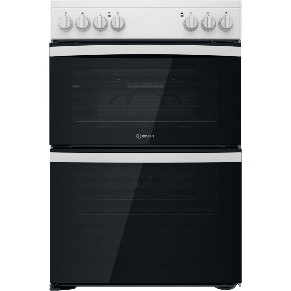 Indesit ID67V9KMW/UK Electric Cooker with Ceramic Hob - White