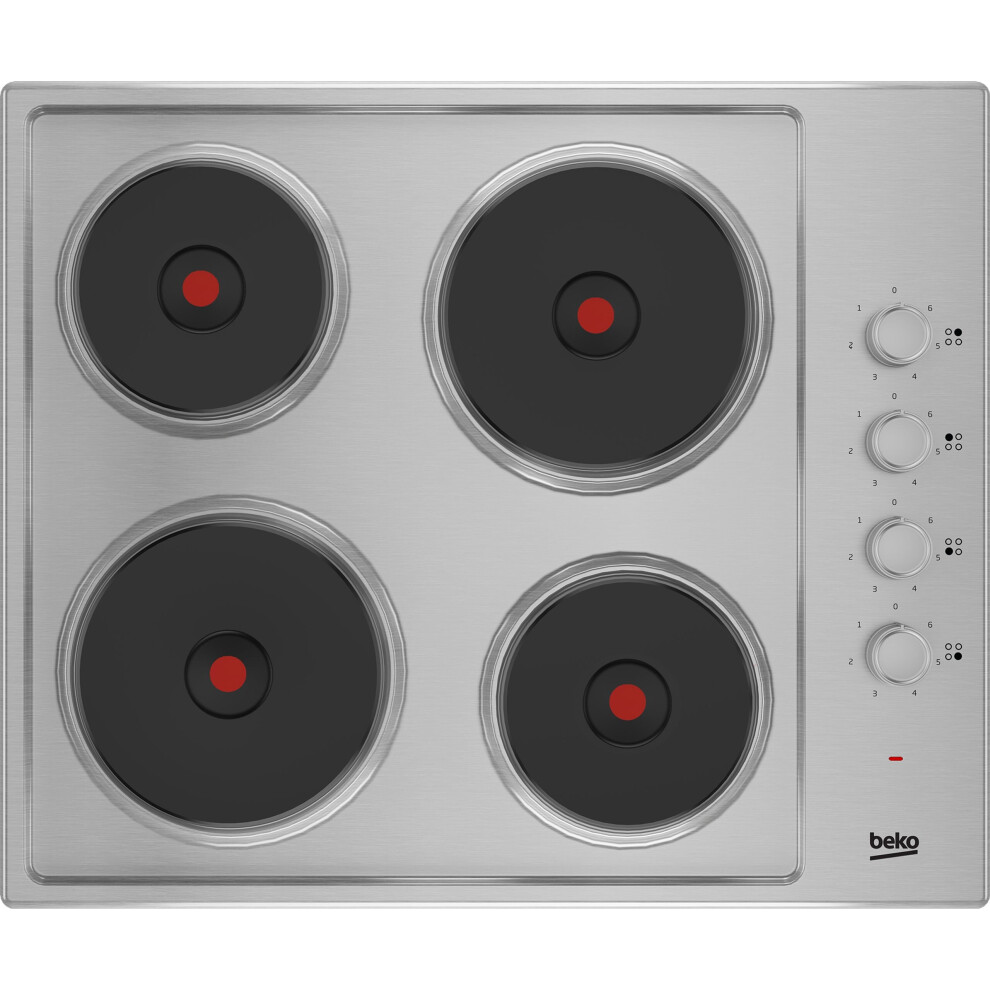 Beko HIBE64101X 61cm Solid Plate Hob - Stainless Steel