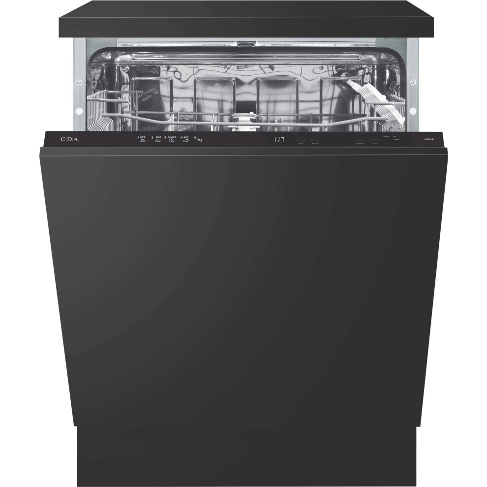 CDA CDI6121 Fully Integrated Standard Dishwasher - Black Control Panel