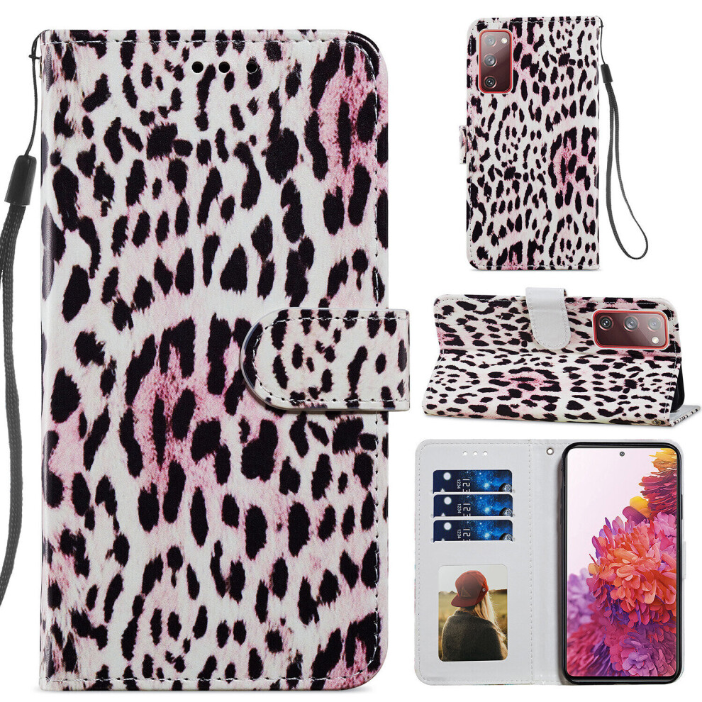 Painted Case for Samsung Galaxy S20 FE PU Leather Flip Wallet and Magnetic Shockproof Protection Cover Leopard