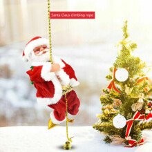 2021 Christmas Electric Musical Toy Santa Claus Climbing On Rope For Xmas Decor