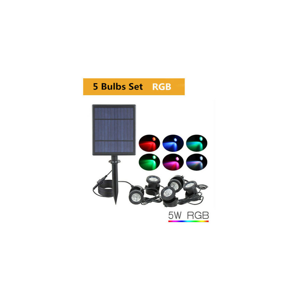 Brand: Ranpoo (Rgb 5 Lights) Rgb Solar Led Waterproof Spotlights Garden Outdoor Pond Pool Yard Underwater White/Light