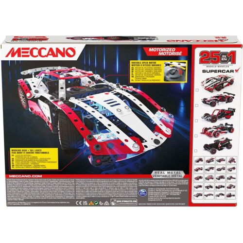 Little Tikes Spin Master Meccano 25 Super Car Model Set Multicolour