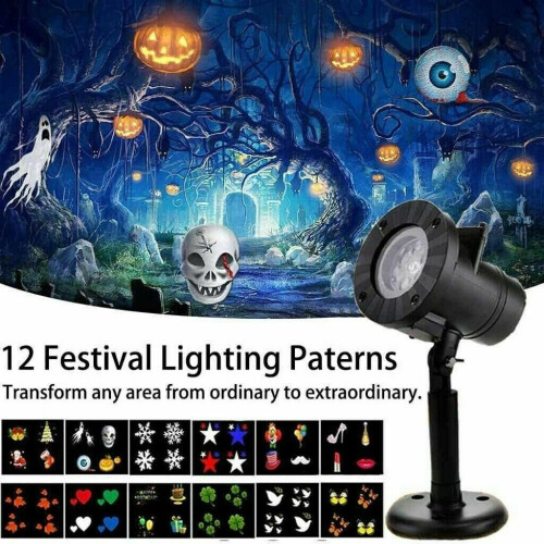 Xmas Halloween Projector Lights 12 Replaceable Lens Led Landscape Lamp 1