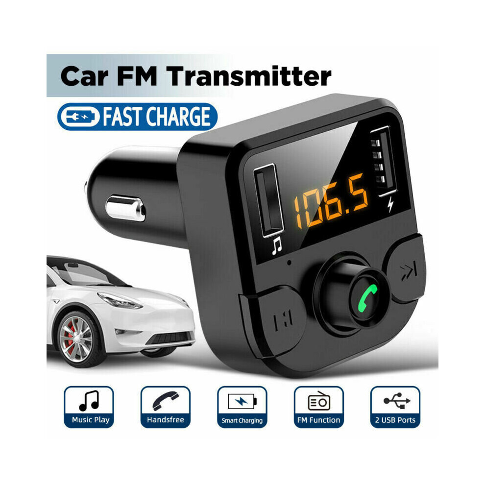Wireless Bluetooth 5.0 Fm Transmitter Car Dual Usb Charger Mp3 Player 640893378178