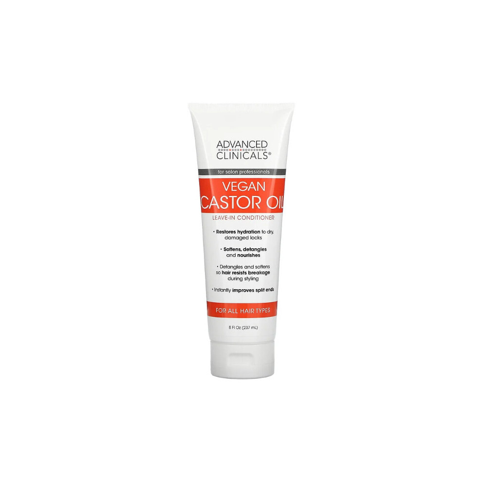 Advanced Clinicals , Vegan Castor Oil, Leave-In Conditioner, 237Ml