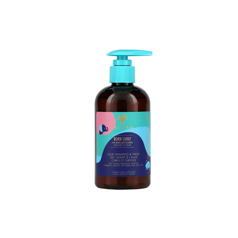 As I Am, Born Curly, Shampoing et nettoyant à l'aloès, 240 ml