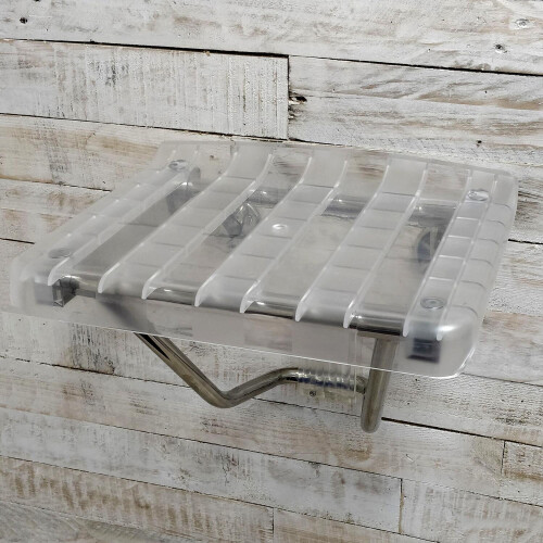 Wall Mounted Clear Shower Seat Folding Solid Plastic Bathroom
