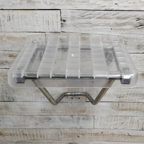 Wall Mounted Clear Shower Seat Folding Solid Plastic Bathroom 1