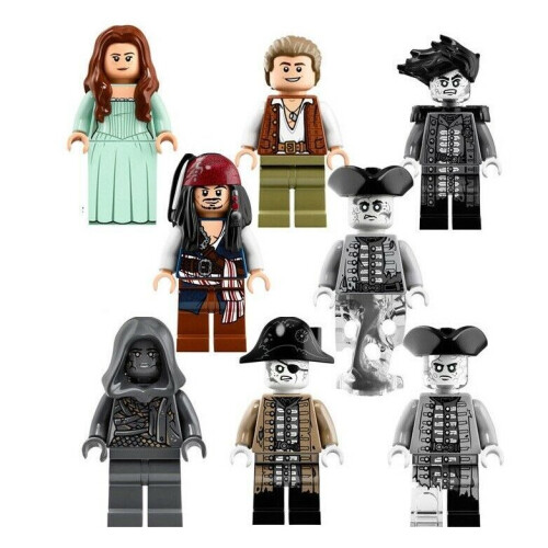 8Pcs Fit Lego Pirates of the Caribbean Minifigures Kids Toys Gifts