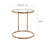 Living And Home Clear Tempered Glass Round Side Table with Metal Base 4