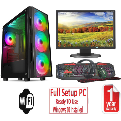 Refurbished Computek (Flash ) Fast Gaming PC Bundle Intel Core i5 16GB RAM 1TB GT710