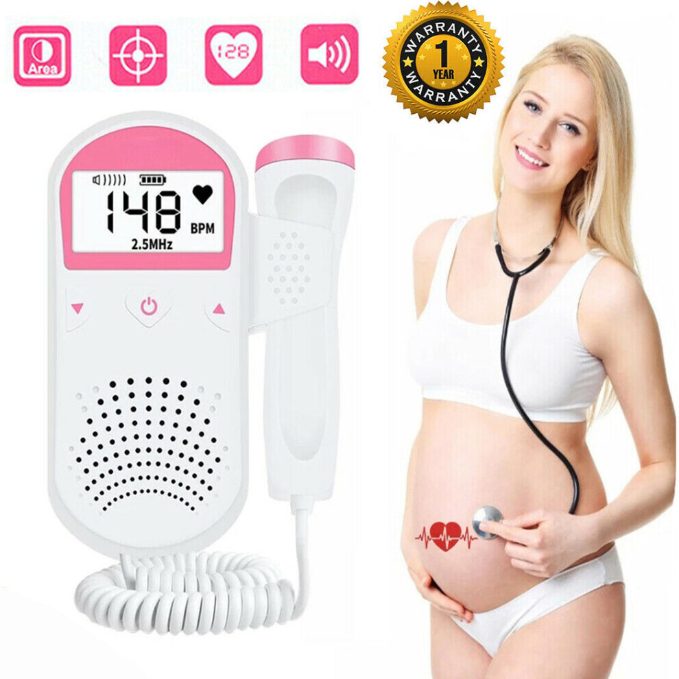 Baby Ultrasonic Fetal Doppler Prenatal Heart Rate Heartbeat Monitor Pregnant