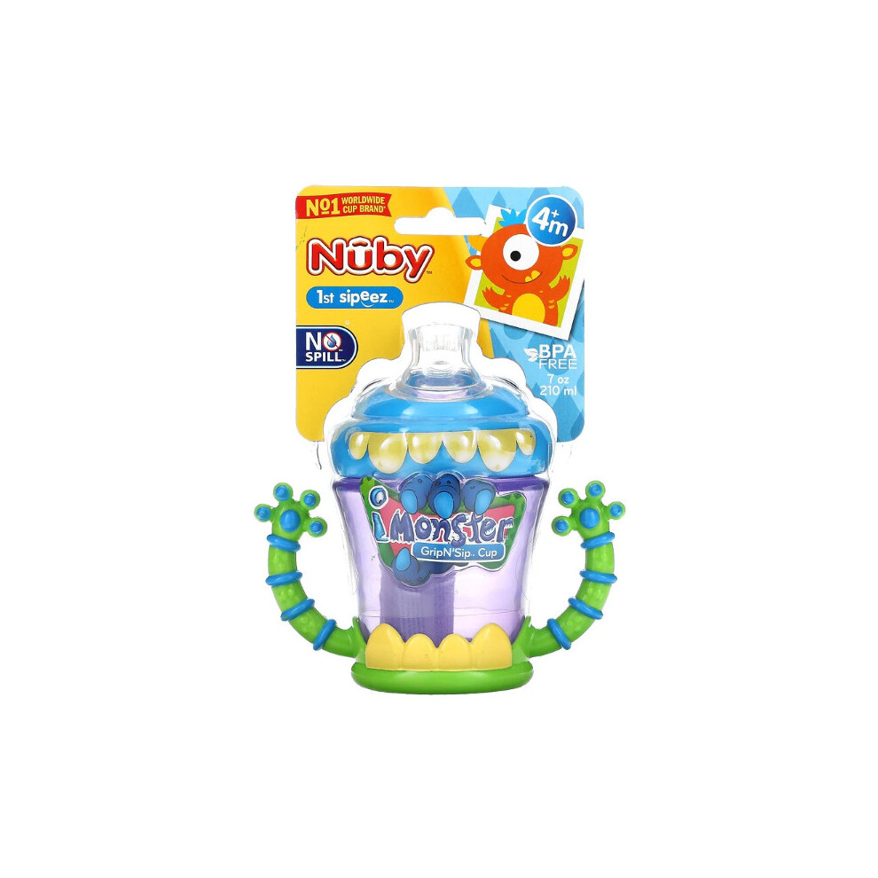 Nuby, iMonster Grip N' Sip Cup, 4+ Months, 7 Oz (210 ml)