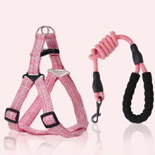 (Grey, S) Dog Chest Strap Comfortable Portable Polyester 120cm Small Medium Pet Puppy Harness for Outdoor