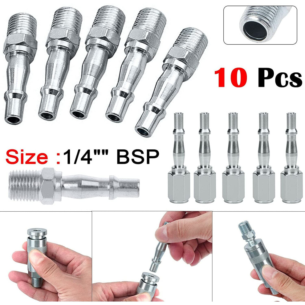 10X Air Line Hose Compressor Quick Coupling Release Fitting Thread Set 