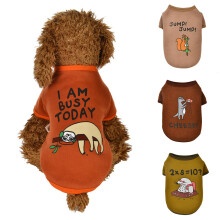 (Brown Yellow, M) Pet Dog Puppy Winter Soft Mouse Fox Print Costume Clothes Jacket Coat Apparel