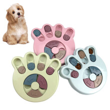 (Green, Hexagon #) Pet Dog Puppy Hexagon Paw Round Feeder Feeding Training Interactive Puzzle Toy