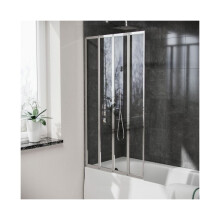 Parga 800 mm Bath Shower Screen with 4 Reversible Glass Folding Door