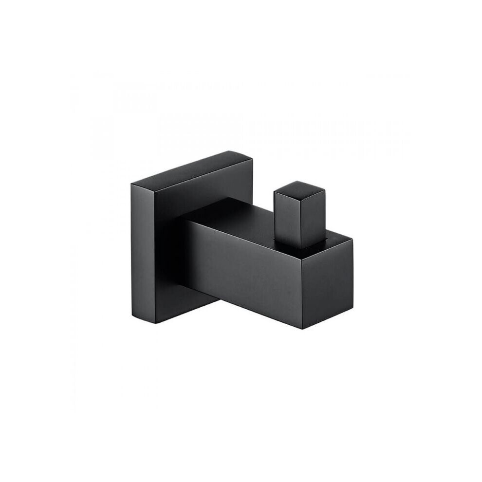 Single Square Robe Hook Matte Black