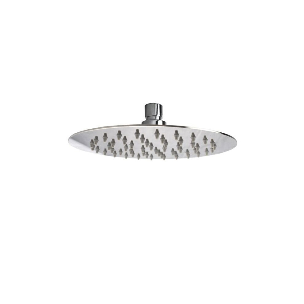 Nes Home Dunn 200Mm Thin Round Brass Swivel Shower Head Round Wall Arm Chrome