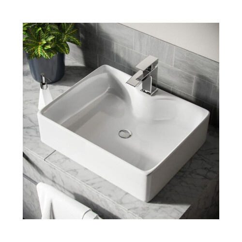 NES Home Leven 485 x 375mm Cloakroom Rectangle Counter Top with Rounded Corners 1