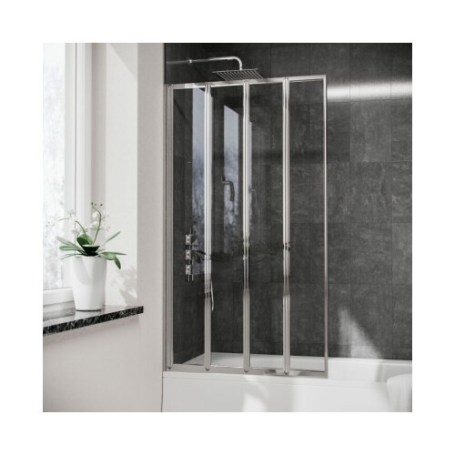 NES Home Parga 800 mm Bath Shower Screen with 4 Reversible Glass Folding Door 1