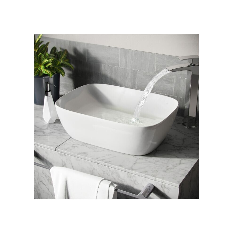 Leven Cloakroom Rectangle Stand Alone Counter Top Basin Sink Bowl