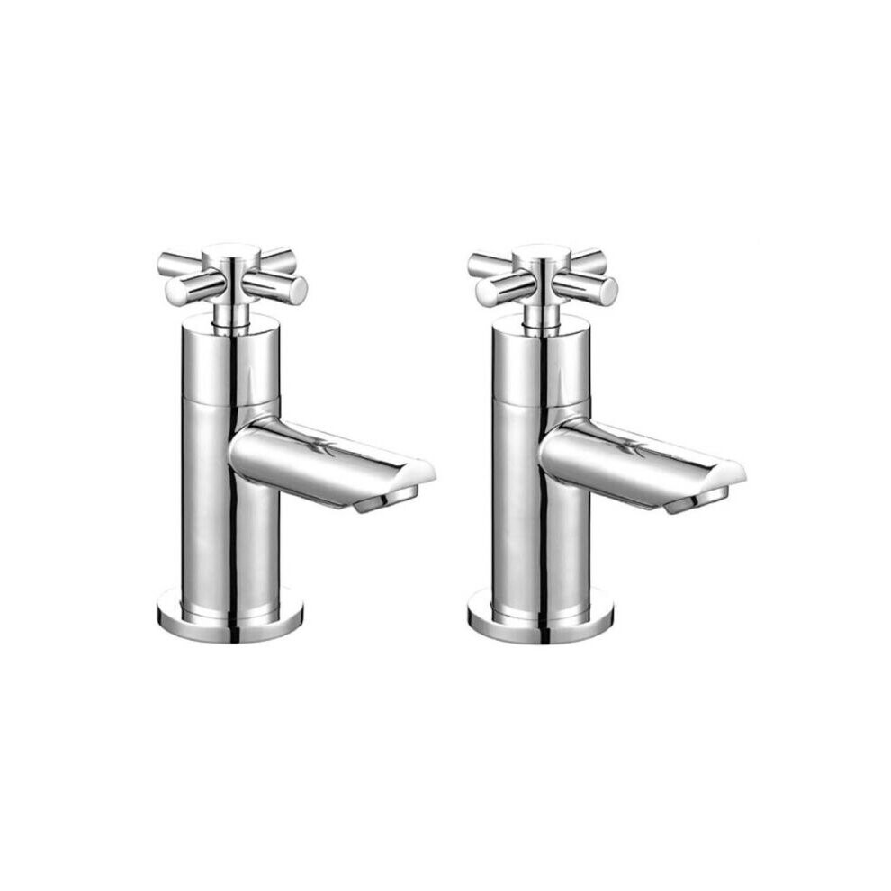 Crox Twin Hot and Cold Twin Basin Taps Chrome