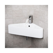 Tulla 575 x 430mm Triangle Corner Wall Hung Basin Sink