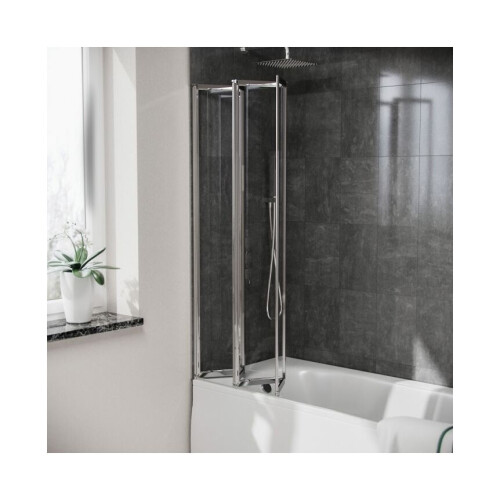 NES Home Parga 800 mm Bath Shower Screen with 4 Reversible Glass Folding Door 2