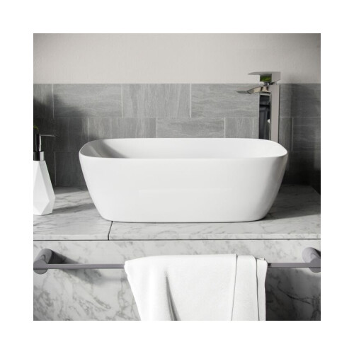 NES Home Leven Cloakroom Rectangle Stand Alone Counter Top Basin Sink Bowl 2