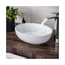 Etive 410 x 335mm Oval Cloakroom Counter Top Basin Sink Bowl