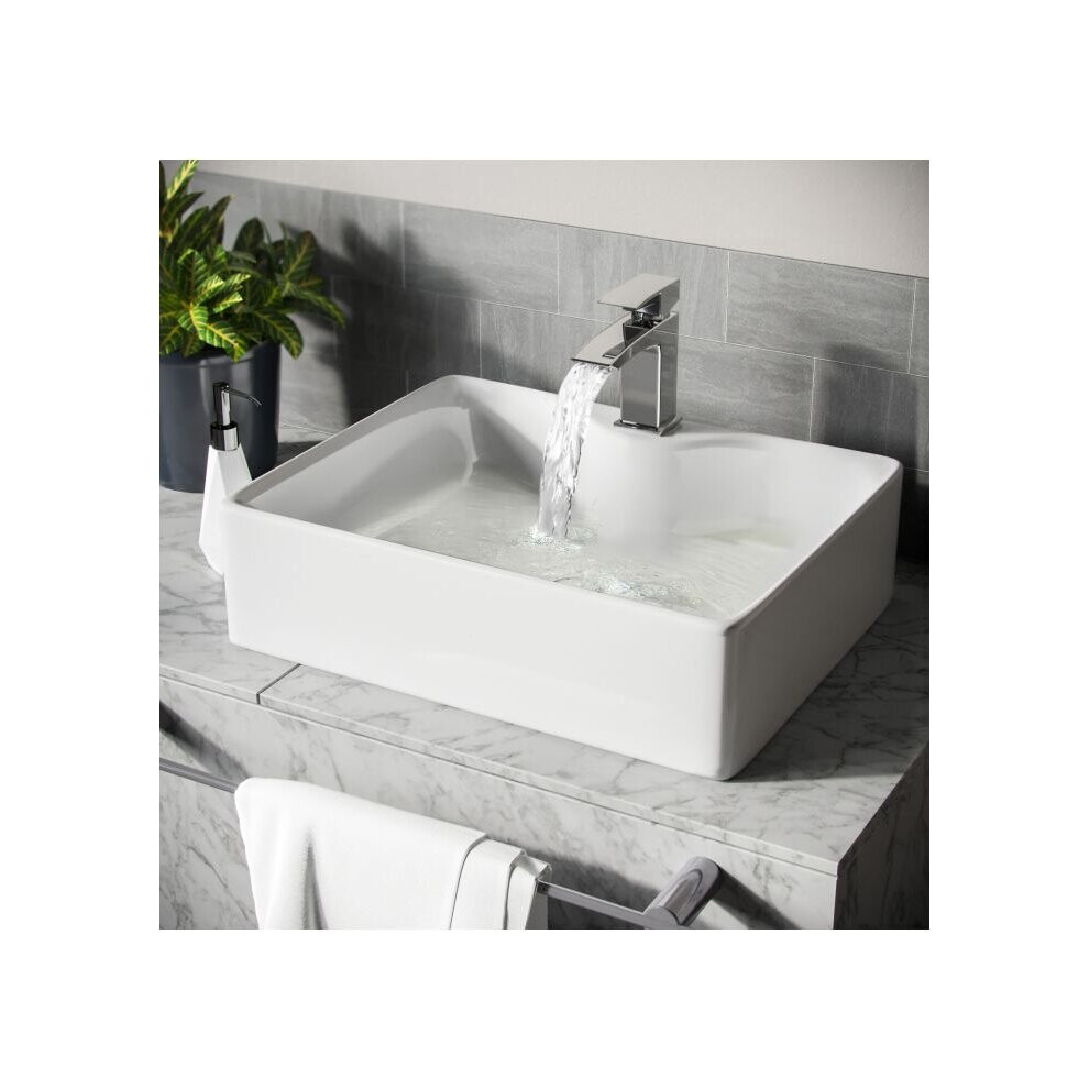 Leven 485 x 375mm Cloakroom Rectangle Counter Top with Rounded Corners