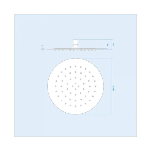 NES Home Matte Black Round Rainfall Modern Overhead Shower Slim Head 250mm 2