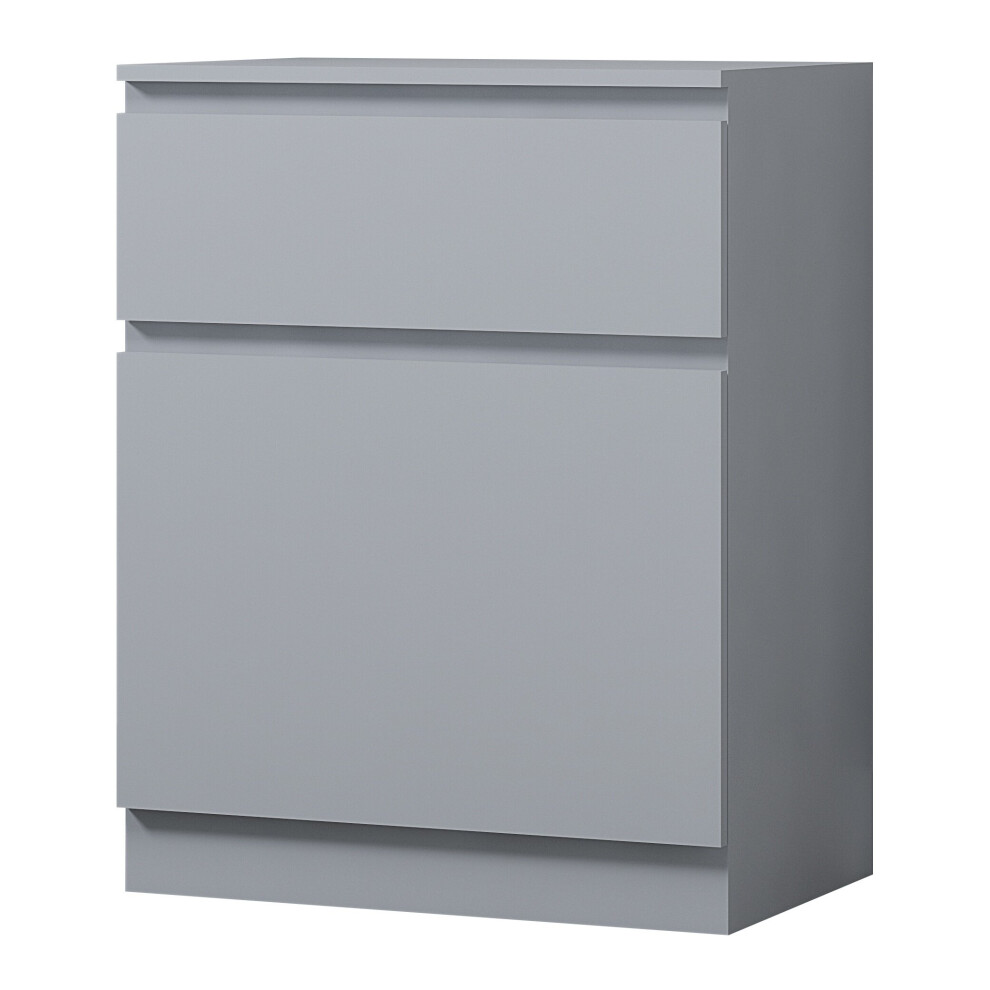 Fwstyle Grey (Grey) Narvik Modern Door Drawer Multi-Storage Unit Size 1