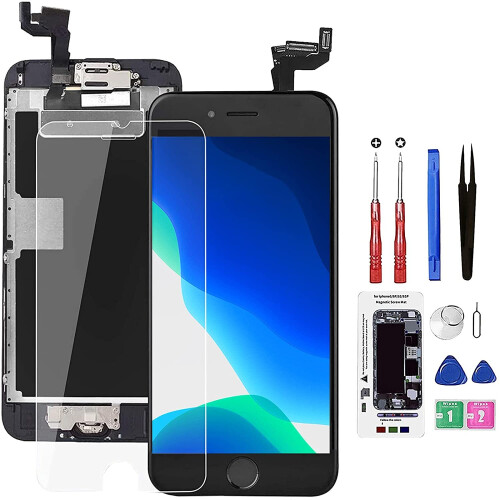 for iPhone 6S Screen Replacement Black,Drscreen LCD Touch Digitizer Complete Display for A1633, A1688, A1700,with Home Button Proximity Sensor