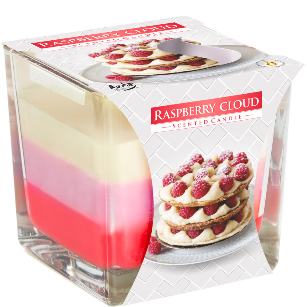 (Raspberry Cloud) Layered Tri-Coloured Double Wick Scented Candle